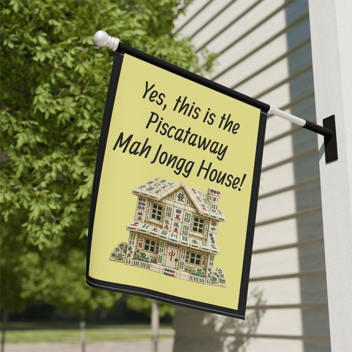 Mah Jongg:"Yes, This Is the Piscataway Mah Jongg House!" Yellow Mah Jongg Flag