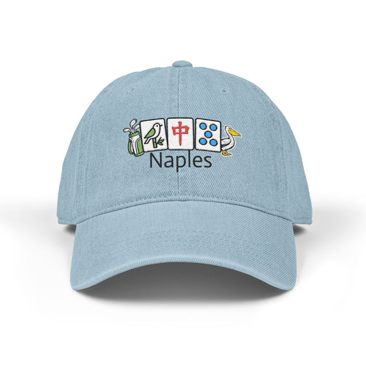 Mah Jongg Naples Embroidered  Jean Hat - For MahJong Players