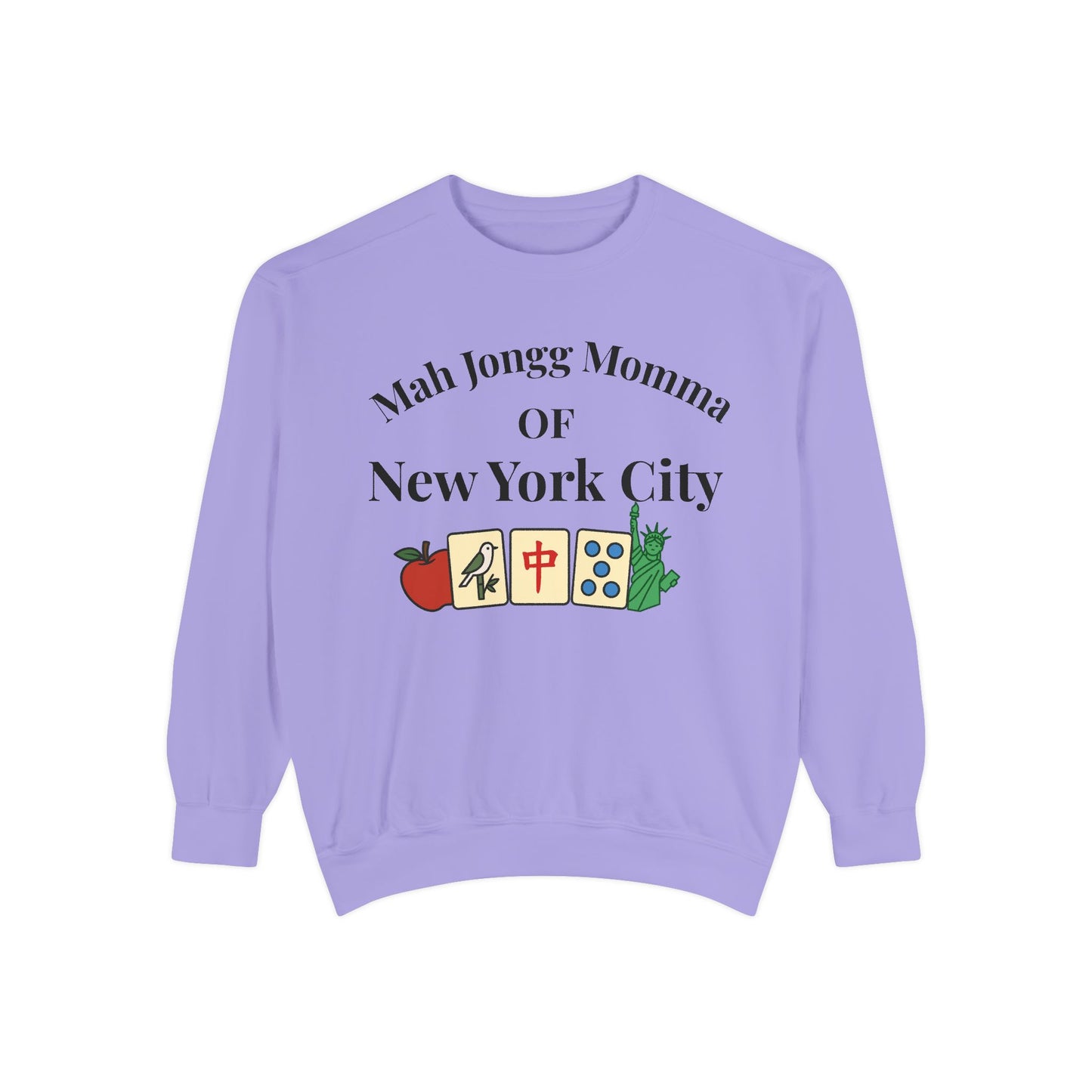 Mah Jongg Momma of New York City Sweatshirt - Comfort Colors Crewneck - Mahjong Player Gift - Tournament Sweatshirt - Mahjong Club Apparel