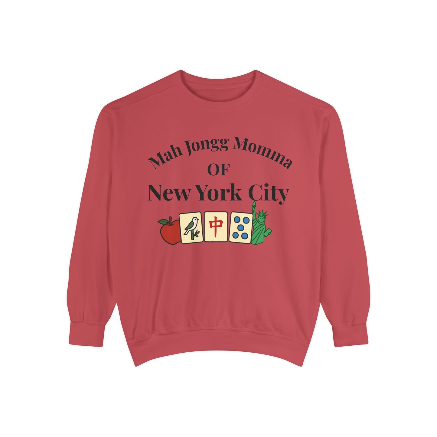 Mah Jongg Momma of New York City Sweatshirt - Comfort Colors Crewneck - Mahjong Player Gift - Tournament Sweatshirt - Mahjong Club Apparel