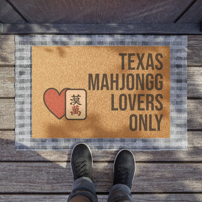 Texas Mahjongg Lovers Only Doormat | Customized City, State or Hometown Option - Perfect for Mah Jongg Game Night