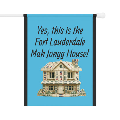 Mah Jongg :"Yes, This Is the Fort Lauderdale Mah Jongg House!" Blue Mah Jongg Flag