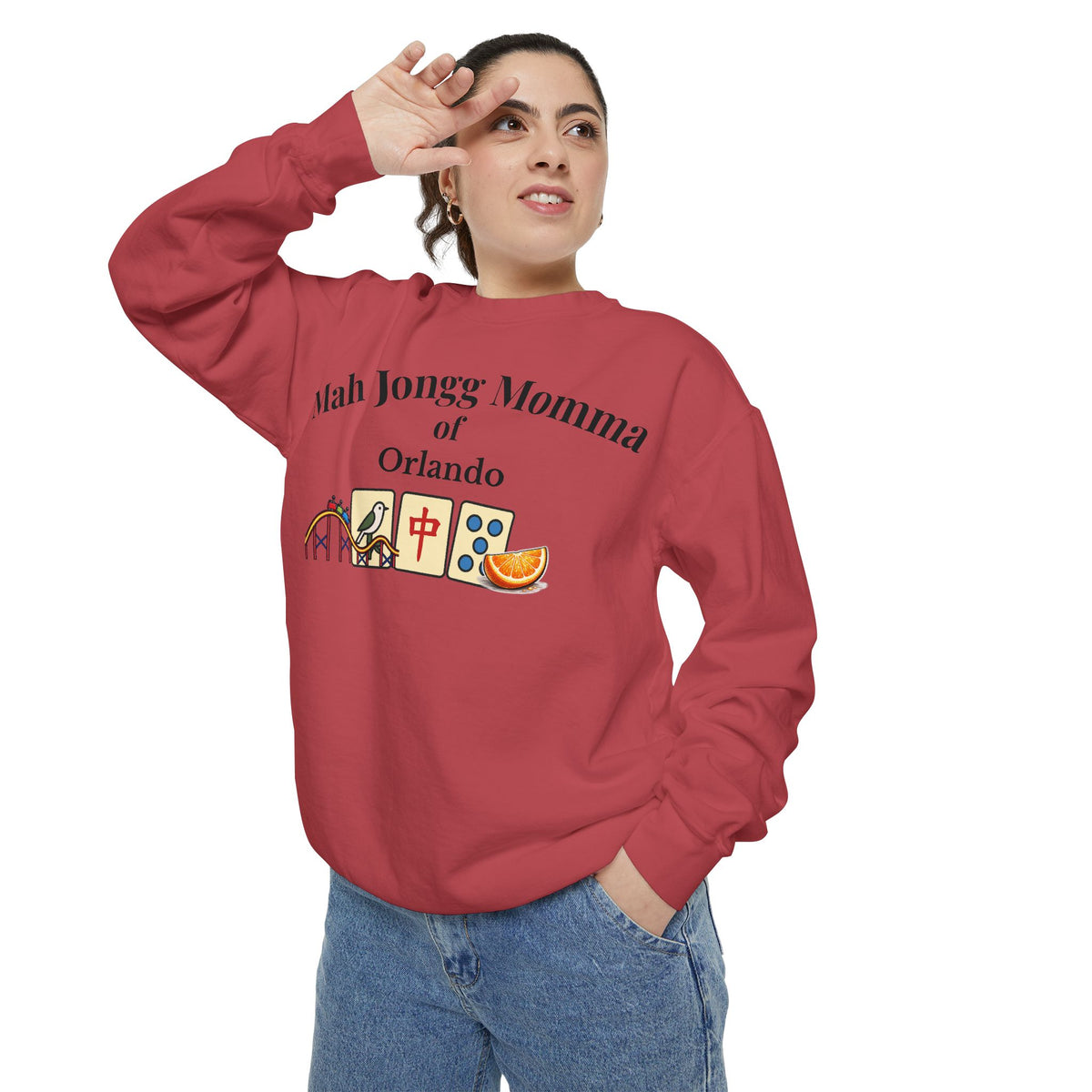 Mah Jongg Momma of Orlando Crewneck Sweatshirt - Mahjong Tournament Sweatshirt