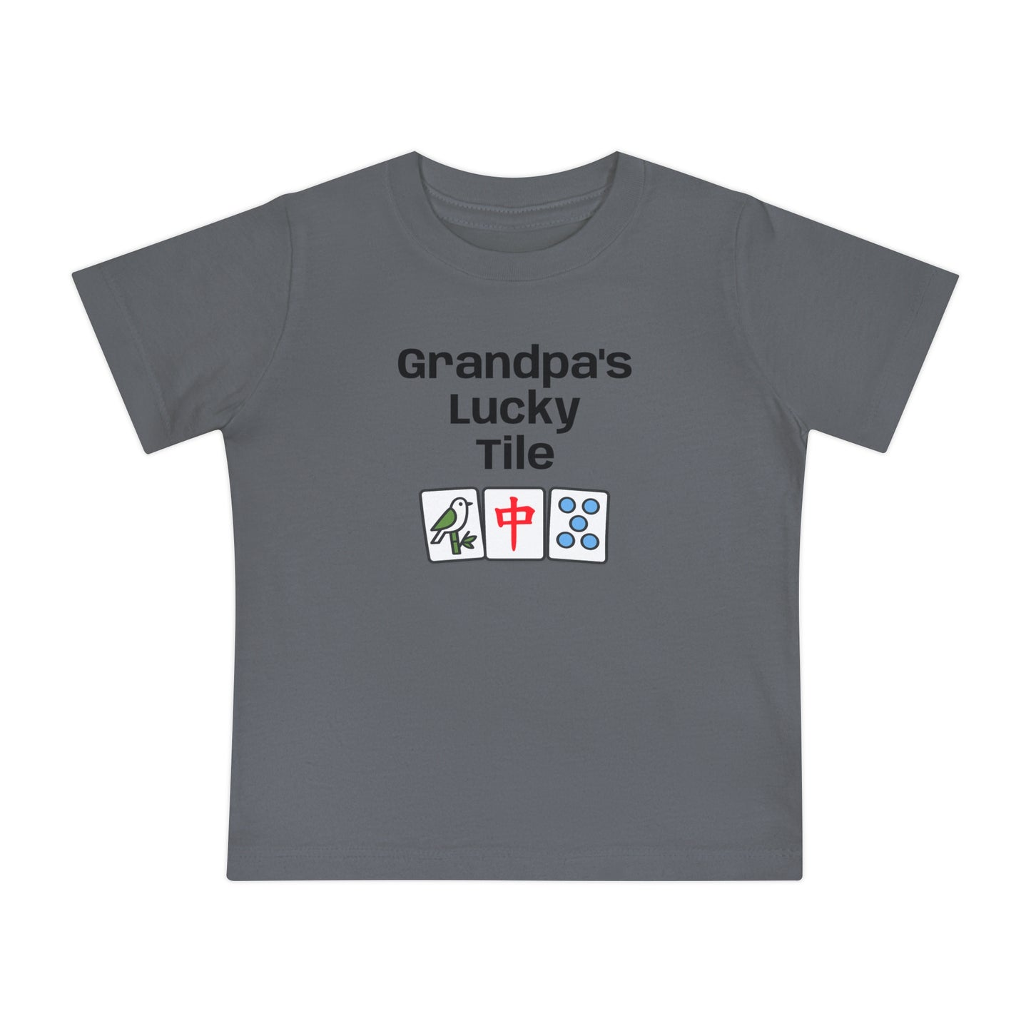 Grandpa's Lucky Tile Baby T-Shirt - Cute Mahjong Infant Tee