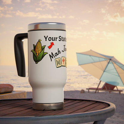 City Mah Jongg travel mug | 14oz stainless steel travel mug with handle