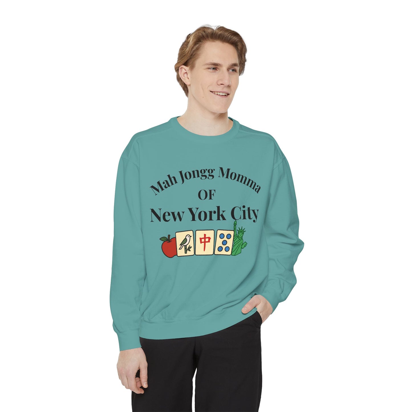 Mah Jongg Momma of New York City Sweatshirt - Comfort Colors Crewneck - Mahjong Player Gift - Tournament Sweatshirt - Mahjong Club Apparel