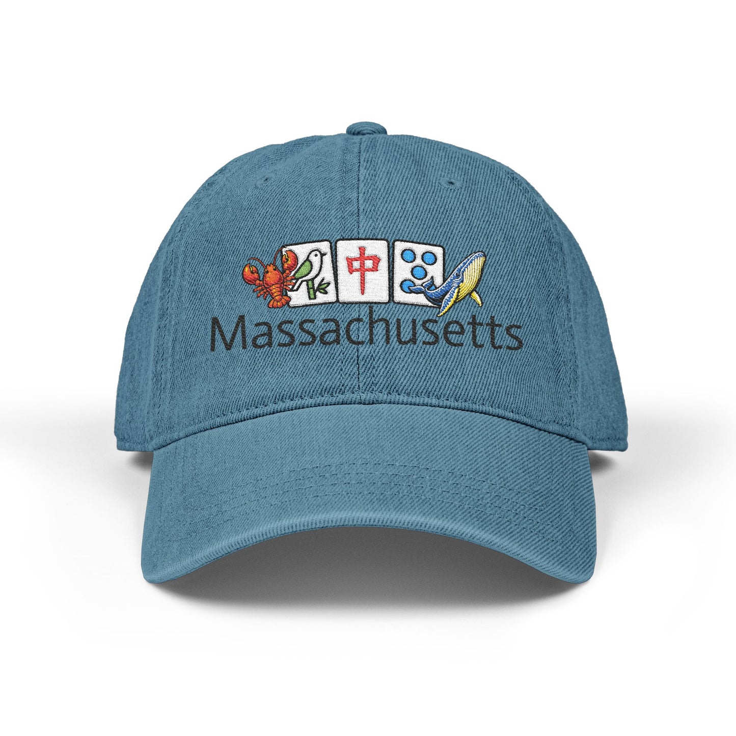 Mah Jongg Massachusetts Embroidered  Jean Hat - For MahJong Players