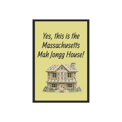 Mah Jongg:"Yes, This Is the Massachusetts Mah Jongg House!" Yellow Mah Jongg Flag