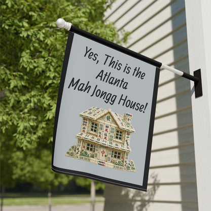 Mah Jongg Flag: "Yes, This Is the North Carolina Mah Jongg House!"-  Gray Outdoor Flag