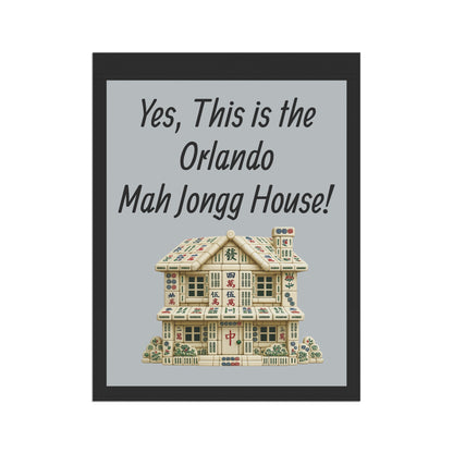 Mah Jongg Flag: "Yes, This Is the Orlando Mah Jongg House!"-  Gray Outdoor Flag