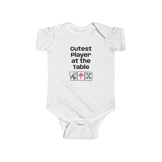 Cutest Player at the Table Infant Bodysuit | Baby Mah Jongg Gamer Onesie - For Mah Jongg Game or Family Gathering