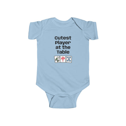 Cutest Player at the Table Infant Bodysuit | Baby Mah Jongg Gamer Onesie - For Mah Jongg Game or Family Gathering
