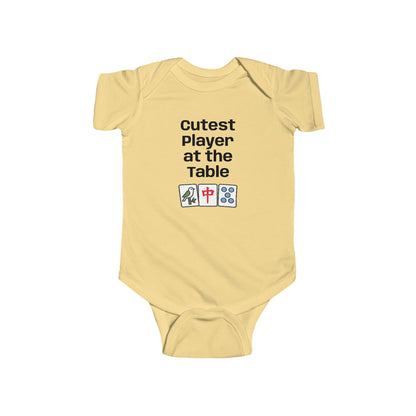 Cutest Player at the Table Infant Bodysuit | Baby Mah Jongg Gamer Onesie - For Mah Jongg Game or Family Gathering
