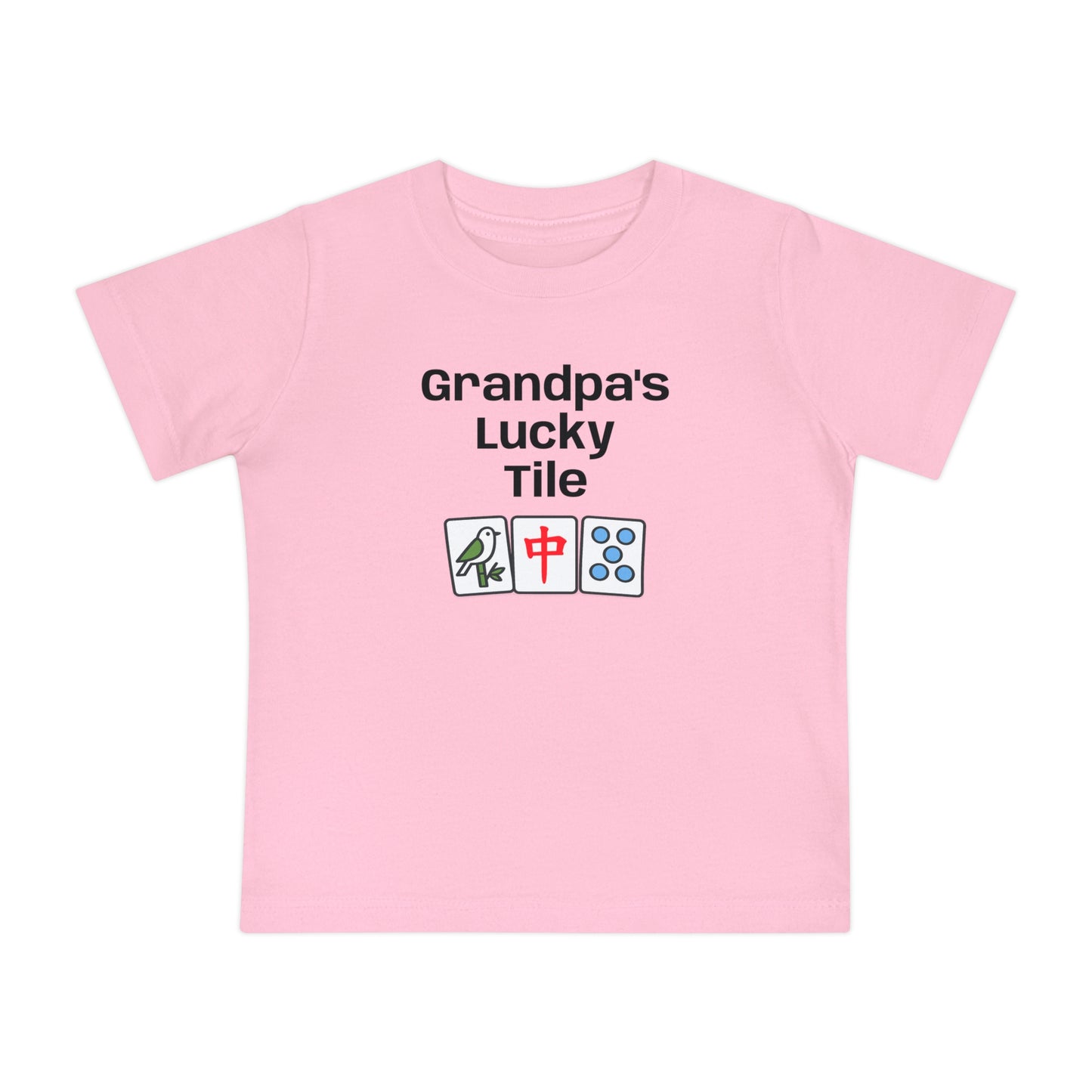 Grandpa's Lucky Tile Baby T-Shirt - Cute Mahjong Infant Tee
