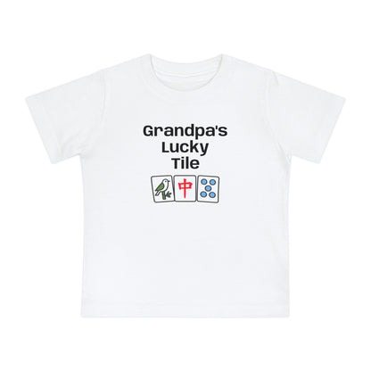Grandpa's Lucky Tile Baby T-Shirt - Cute Mahjong Infant Tee