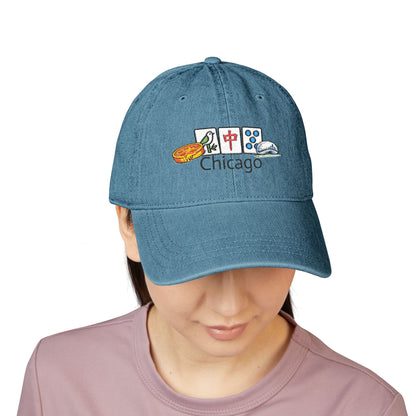Mah Jongg Chicago Embroidered  Jean Hat - For MahJong Players