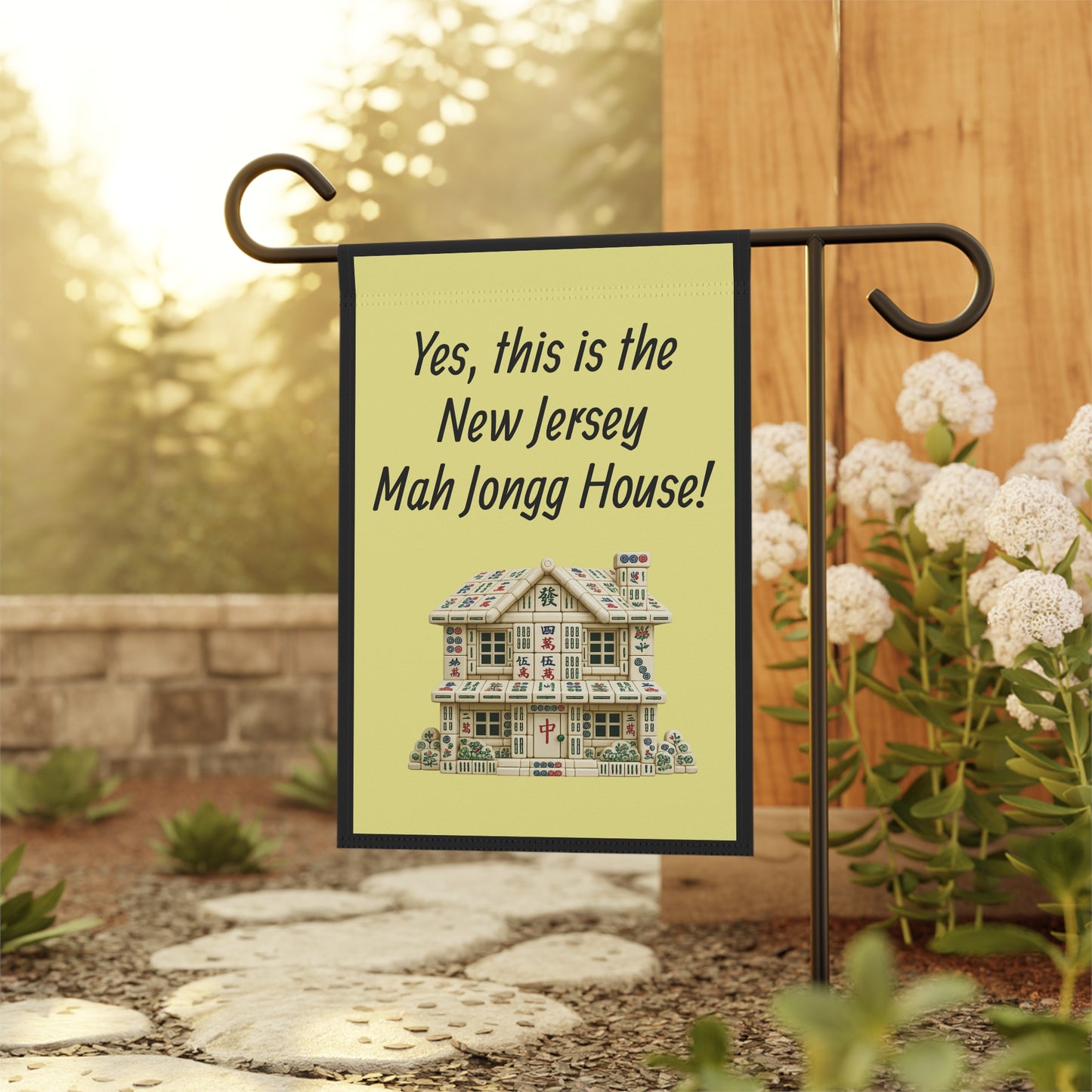 Mah Jongg:"Yes, This Is the New Jersey Mah Jongg House!" Yellow Mah Jongg Flag