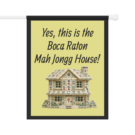 Mah Jongg:"Yes, This Is the Boca Raton Mah Jongg House!" Yellow Mah Jongg Flag