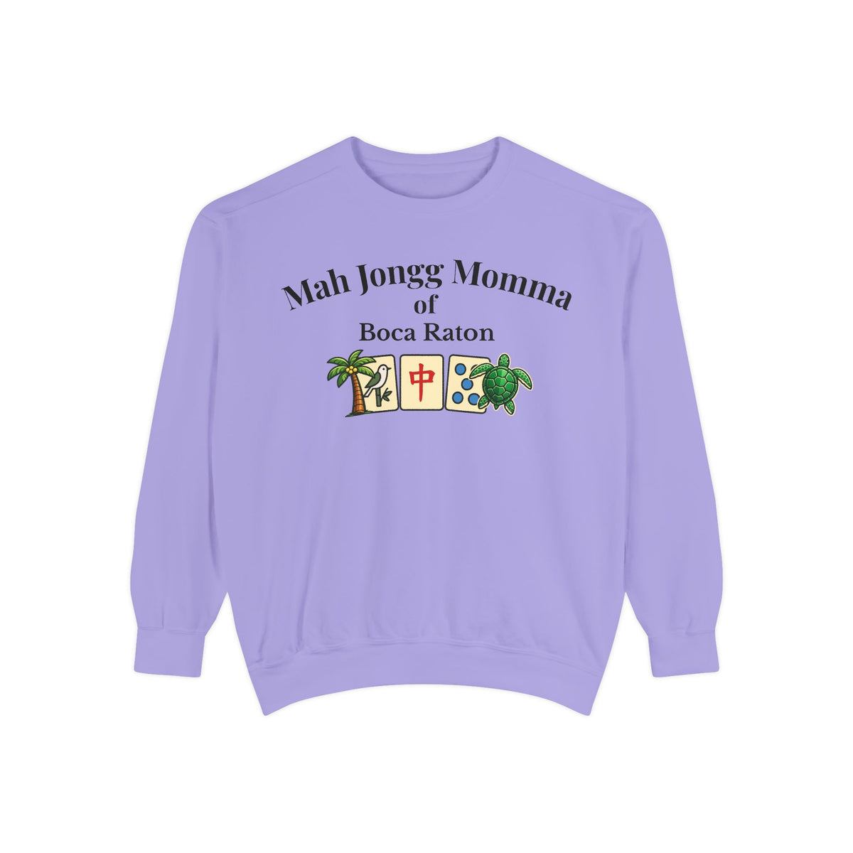 Mah Jongg Momma of Boca Raton Crewneck Sweatshirt - Mahjong Tournament Sweatshirt