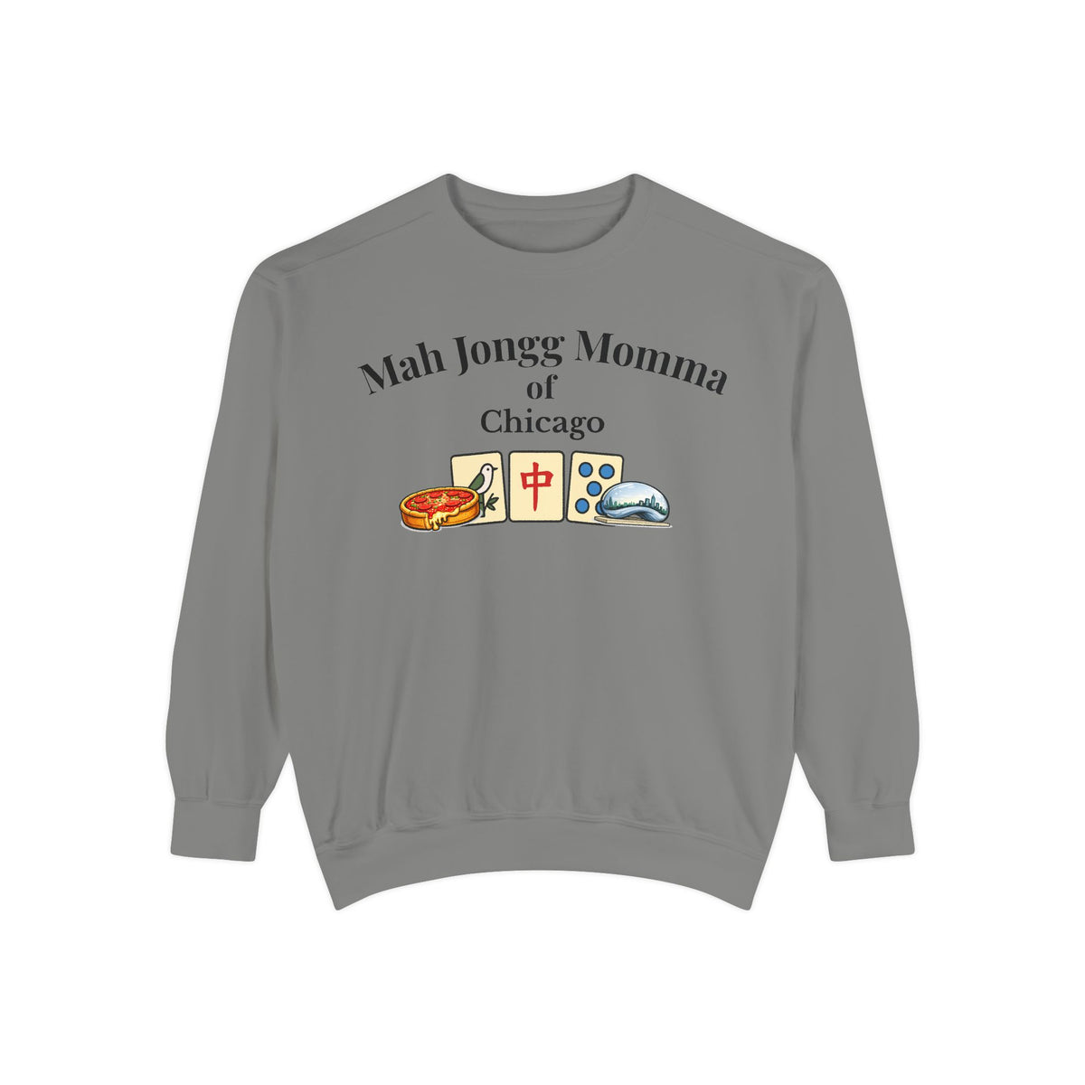 Mah Jongg Momma of Chicago Crewneck Sweatshirt - Mahjong Tournament Sweatshirt