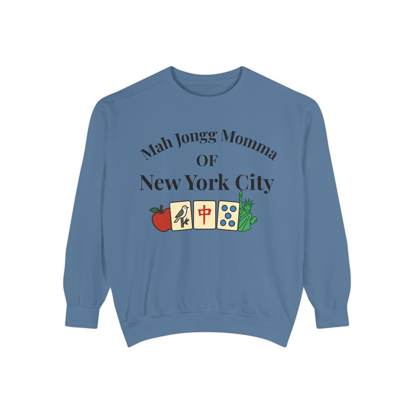 Mah Jongg Momma of New York City Sweatshirt - Comfort Colors Crewneck - Mahjong Player Gift - Tournament Sweatshirt - Mahjong Club Apparel