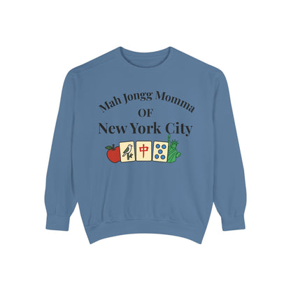 Mah Jongg Momma of New York City Sweatshirt - Comfort Colors Crewneck - Mahjong Player Gift - Tournament Sweatshirt - Mahjong Club Apparel