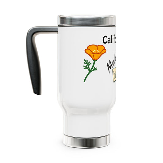 California Mah Jongg travel mug | 14oz stainless steel travel mug with handle
