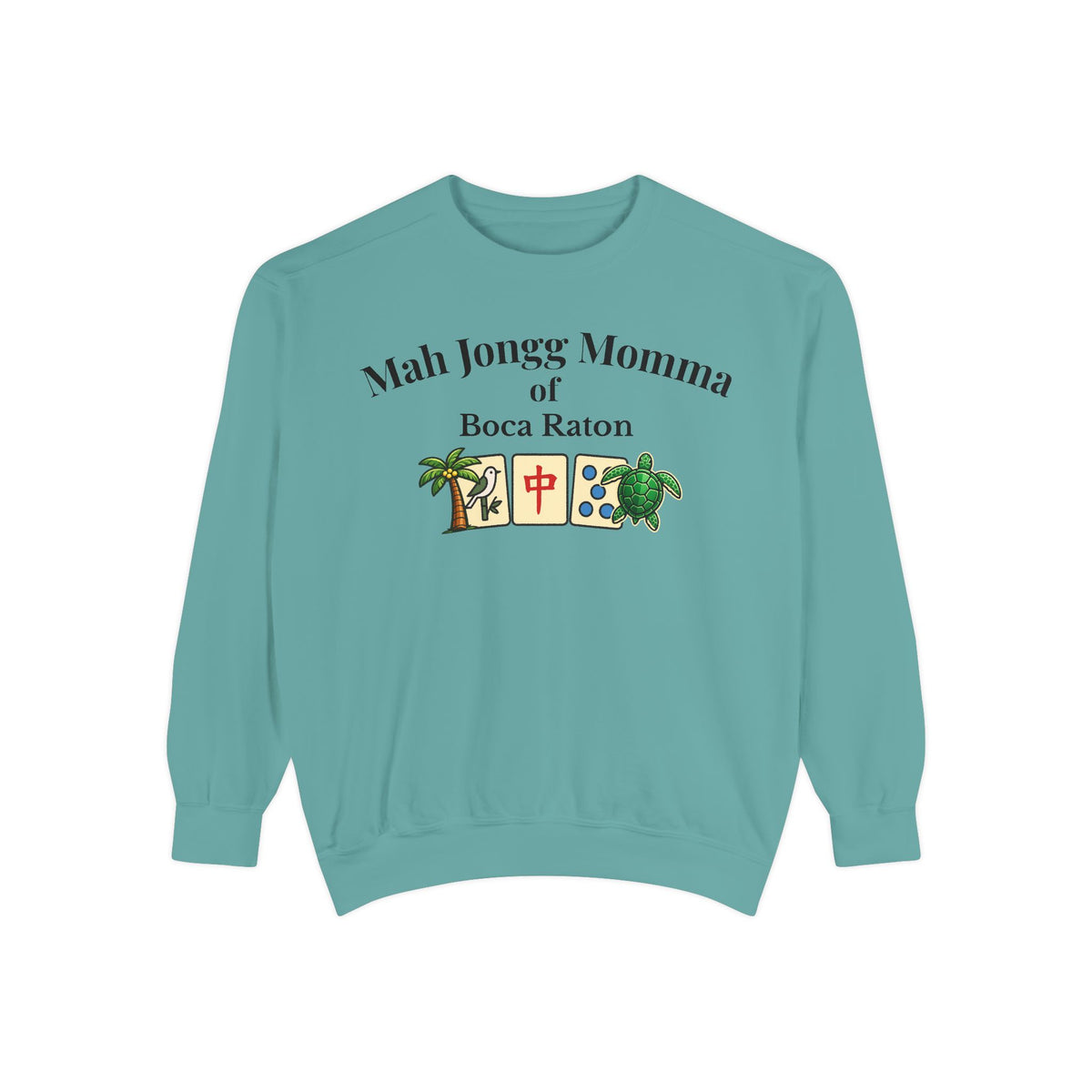 Mah Jongg Momma of Boca Raton Crewneck Sweatshirt - Mahjong Tournament Sweatshirt