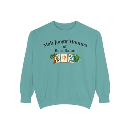 Mah Jongg Momma of Boca Raton Crewneck Sweatshirt - Mahjong Tournament Sweatshirt