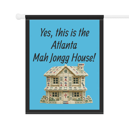 Mah Jongg :"Yes, This Is the Ohio Mah Jongg House!" Blue Mah Jongg Flag