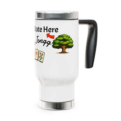 City Mah Jongg travel mug | 14oz stainless steel travel mug with handle