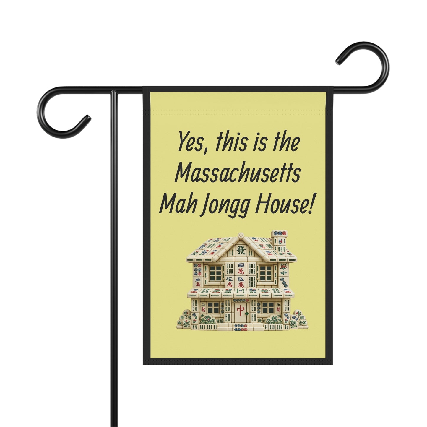 Mah Jongg:"Yes, This Is the Massachusetts Mah Jongg House!" Yellow Mah Jongg Flag