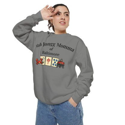 Mah Jongg Momma of Baltimore Crewneck Sweatshirt - Mahjong Tournament Sweatshirt