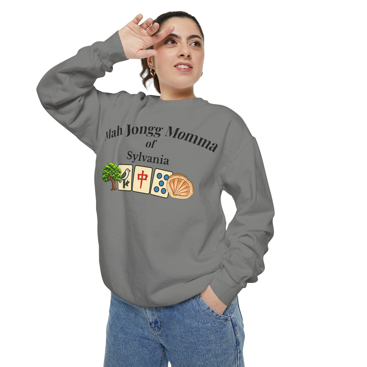 Mah Jongg Momma of Sylvania Crewneck Sweatshirt - Mahjong Tournament Sweatshirt