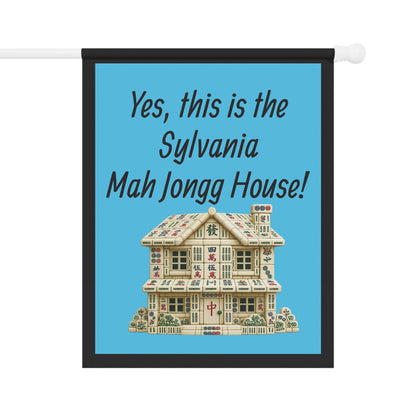 Mah Jongg :"Yes, This Is the Sylvania Mah Jongg House!" Blue Mah Jongg Flag