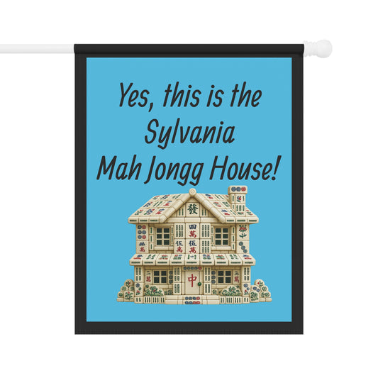 Mah Jongg :"Yes, This Is the Sylvania Mah Jongg House!" Blue Mah Jongg Flag