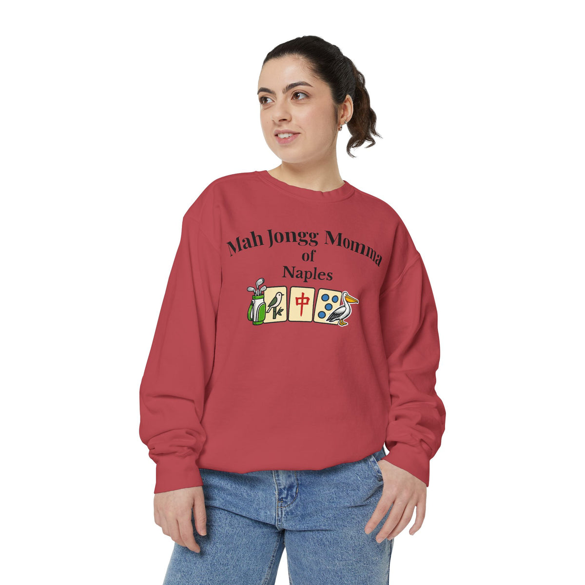 Mah Jongg Momma of Naples Crewneck Sweatshirt - Mahjong Tournament Sweatshirt