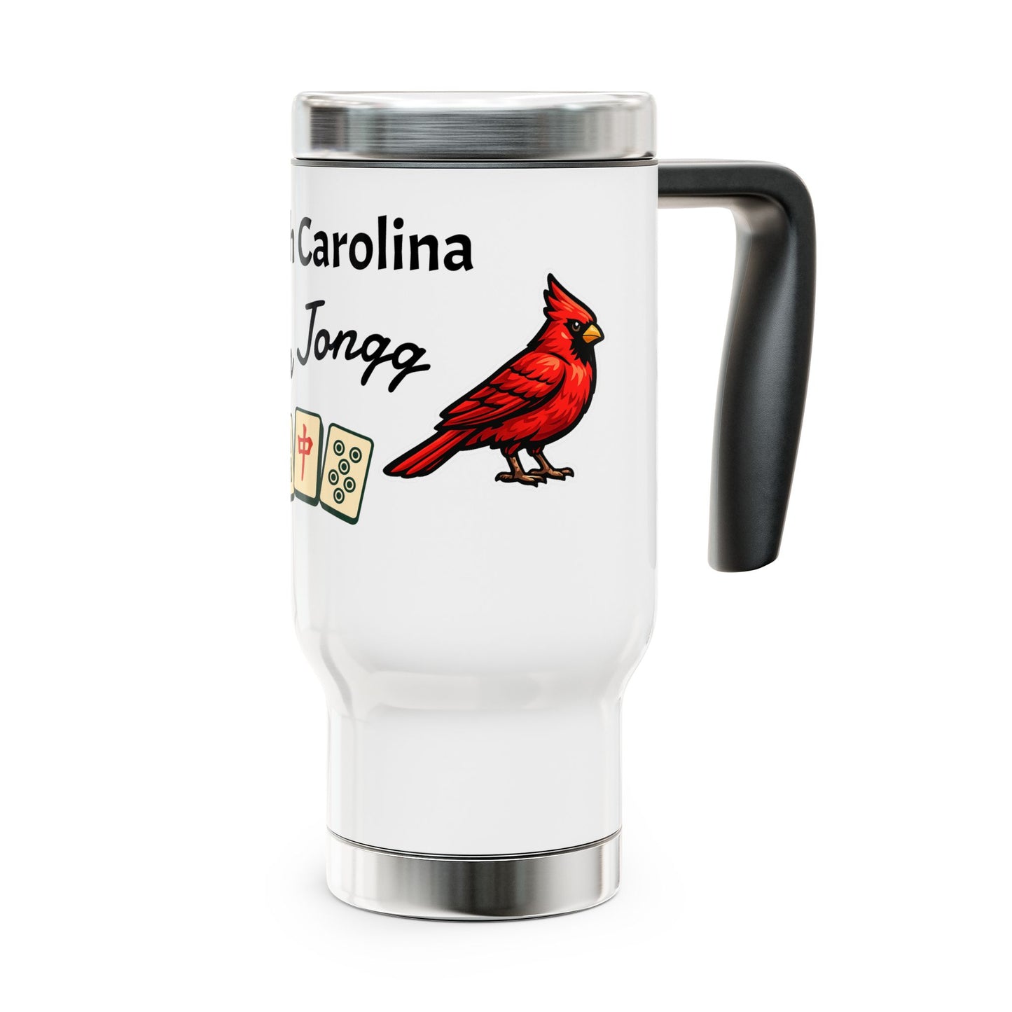 North Carolina Mah Jongg travel mug | 14oz stainless steel travel mug with handle