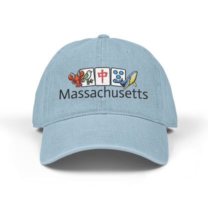 Mah Jongg Massachusetts Embroidered  Jean Hat - For MahJong Players