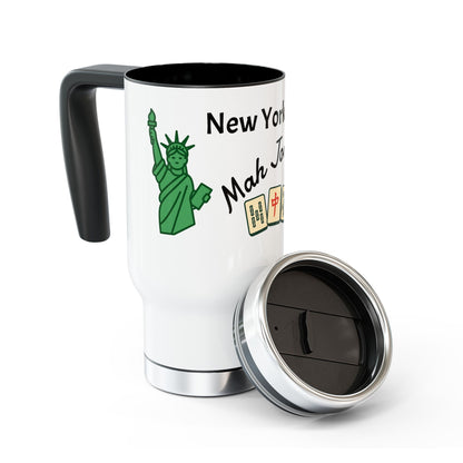 New York City Mah Jongg travel mug | 14oz stainless steel travel mug with handle