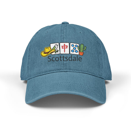 Mah Jongg Scottsdale Embroidered  Jean Hat - For MahJong Players