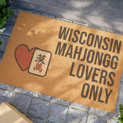 Wisconsin Mahjongg Lovers Only Doormat | Customized City, State or Hometown Option - Perfect for Mah Jongg Game Night