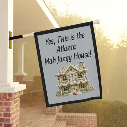 Mah Jongg Flag: "Yes, This Is the North Carolina Mah Jongg House!"-  Gray Outdoor Flag
