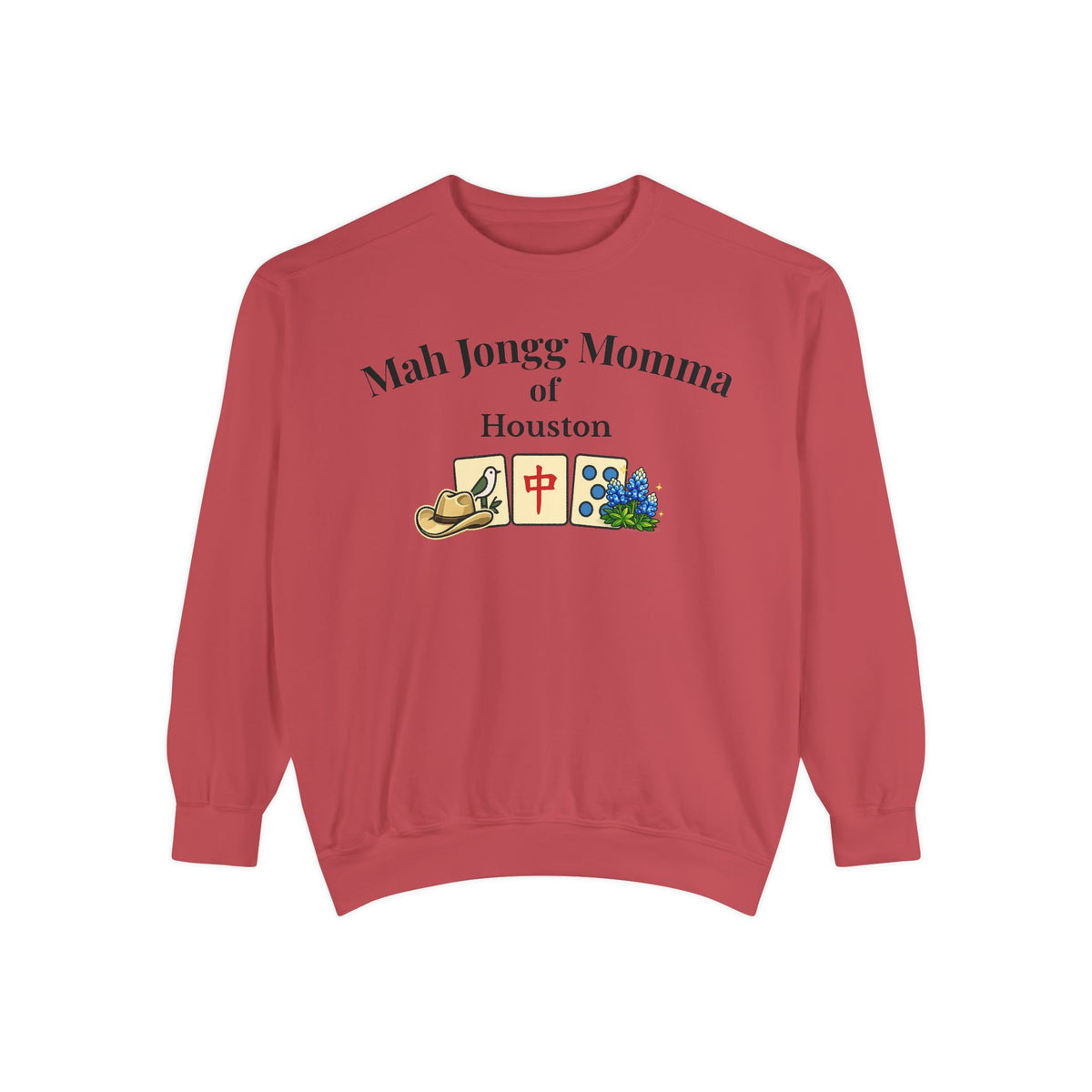 Mah Jongg Momma of Houston Crewneck Sweatshirt - Mahjong Tournament Sweatshirt