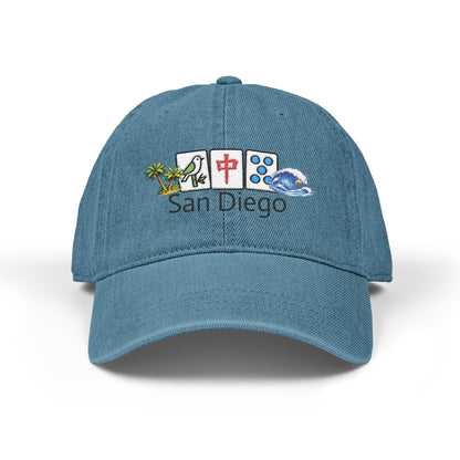 Mah Jongg San Diego Embroidered  Jean Hat - For MahJong Players