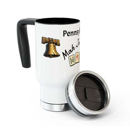 Pennsylvania Mah Jongg travel mug | 14oz stainless steel travel mug with handle