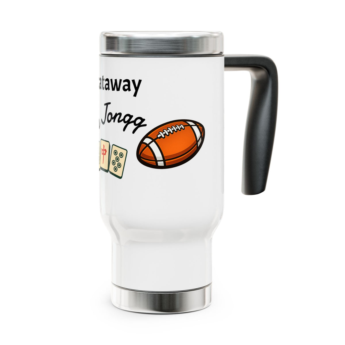 Piscataway Mah Jongg travel mug | 14oz stainless steel travel mug with handle