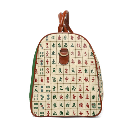 Mah Jongg Waterproof Travel Bag — 'I brought my pie, and I don't mean apple.' Duﬀel for Players & Tournament Travel