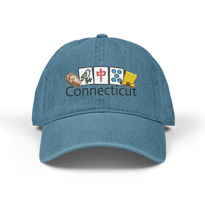 Mah Jongg Connecticut Embroidered  Jean Hat - For MahJong Players