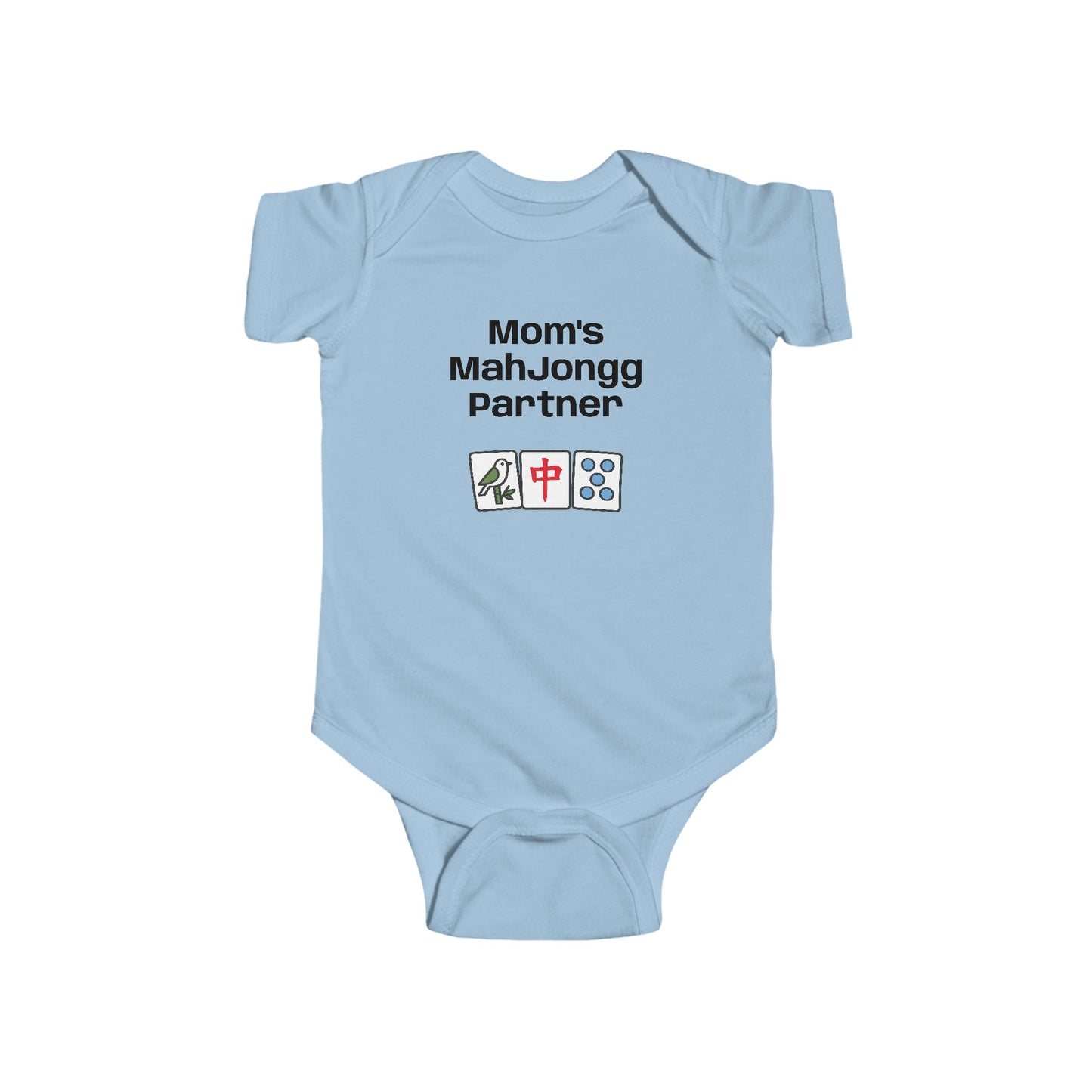 Mom's Mah Jongg Partner Bodysuit | Baby Mahjong Tiles Infant Onesie. For Game Night or Family Outing